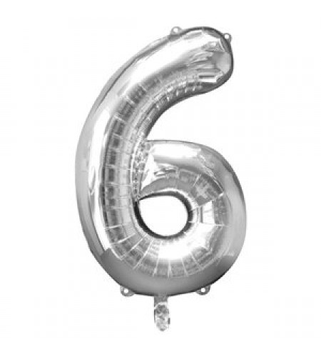 BALÃO PRATEADO NUMERO 6